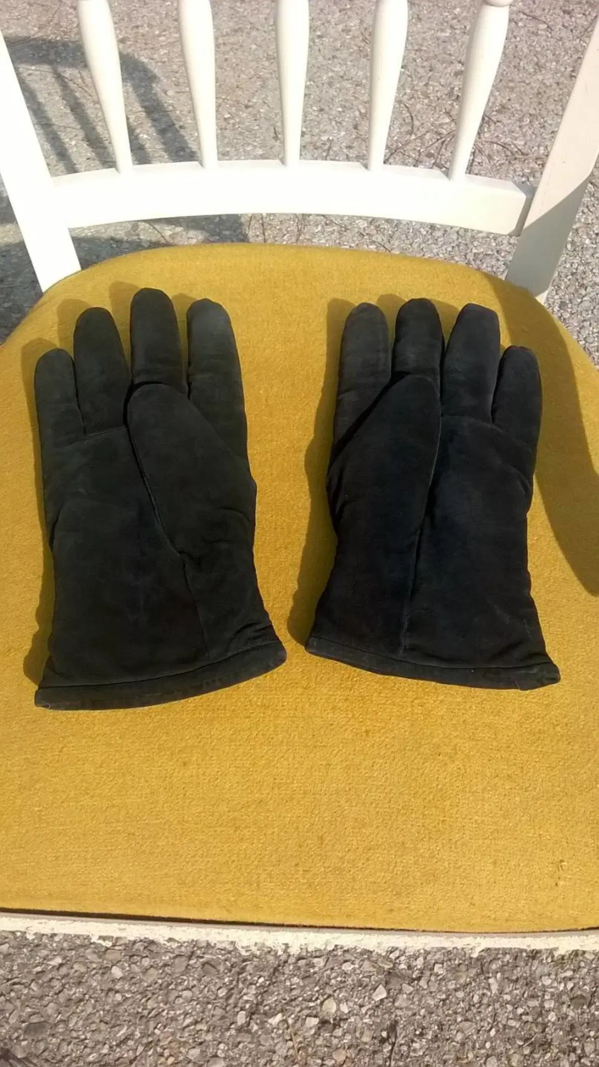 Guanti neri scamosciati tg M Vintage (3)