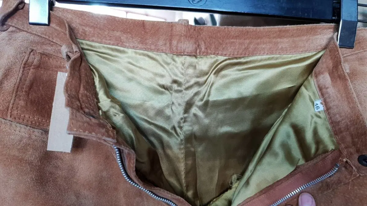 Pantaloni in camoscio foderati Tg 46 Artigianale (4)