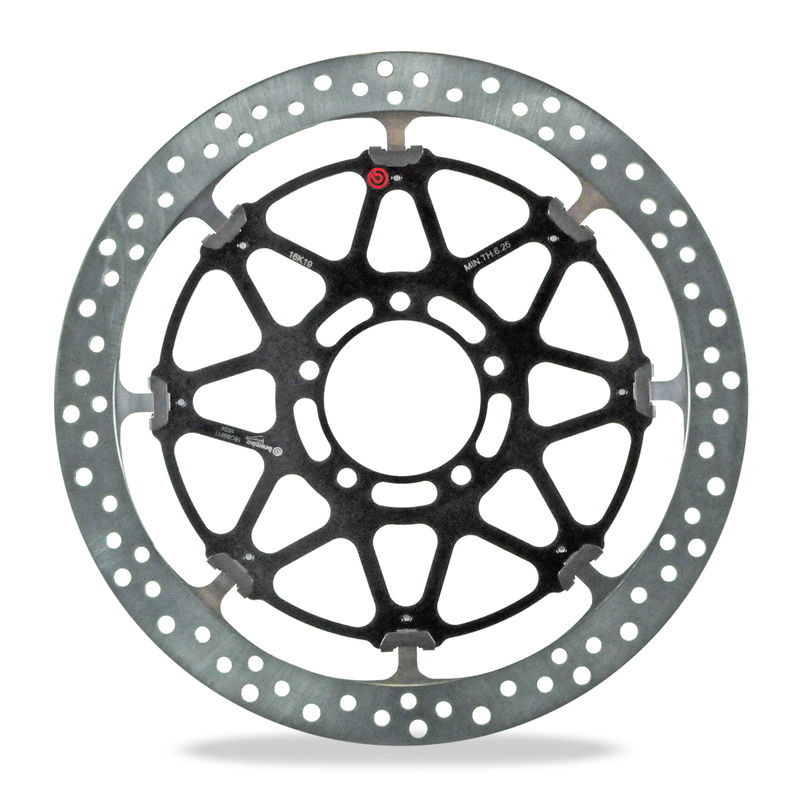 Questo disco di una superbike &egrave; caratterizzato da una fascia frenante di altezza inferiore (30 mm) rispetto a quella delle sportive stradali (34 mm). Lo spessore per&ograve; &egrave; nettamente maggiore, e sui circuiti pi&ugrave; gravosi per i freni (come Imola e Donington) pu&ograve; arrivare fino a 7,1 mm