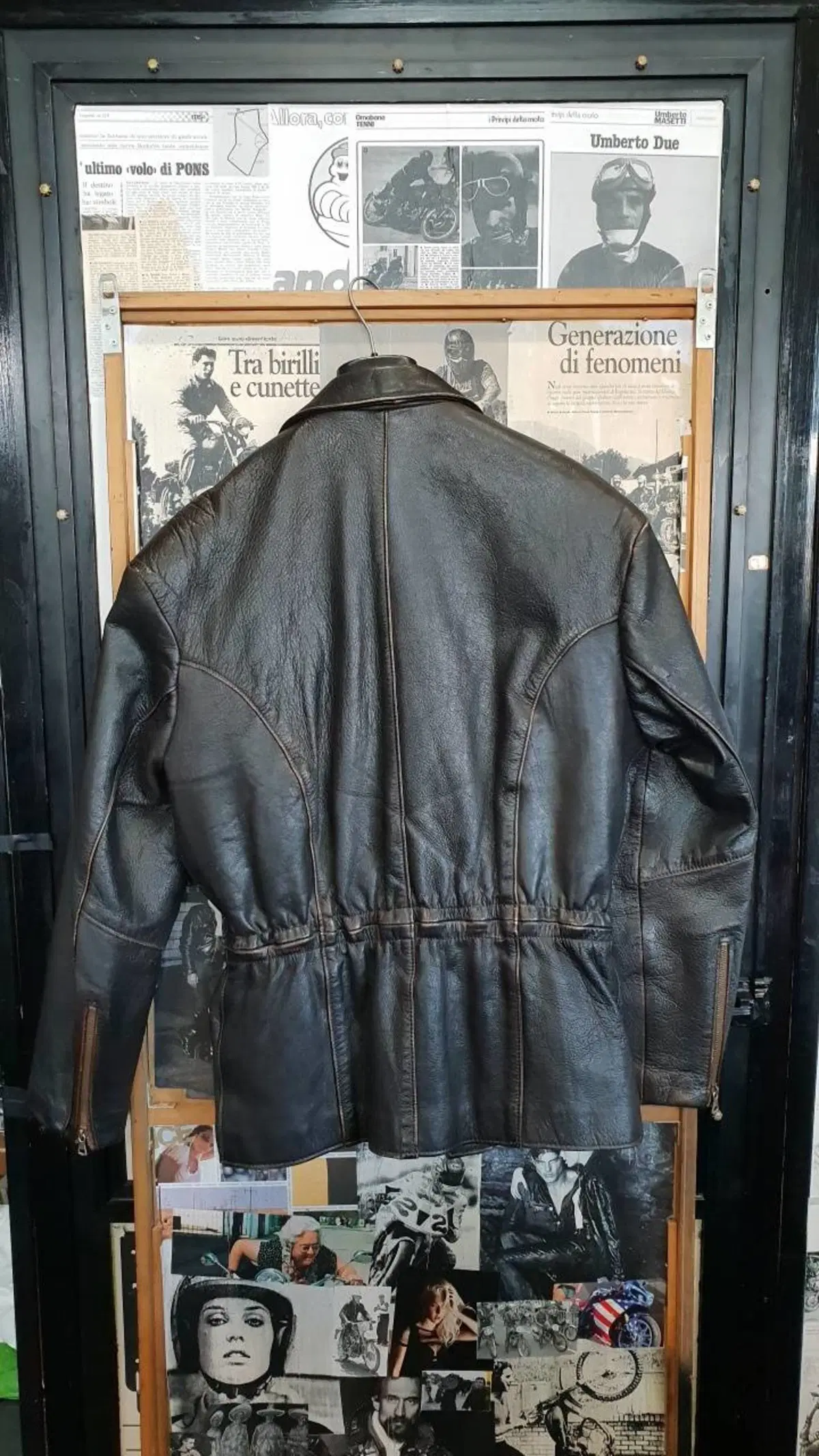 Giacca nera in pelle tg XL Leather House (2)