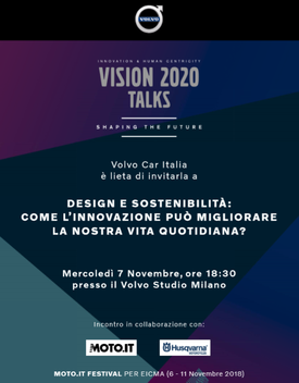 Workshop al Volvo Studio, 7 novembre: All’appuntamento infatti parteciperanno Volvo, padrone di casa, e Husqvarna, azienda motociclistica che con Volvo condivide il dna svedese e la passione per il design