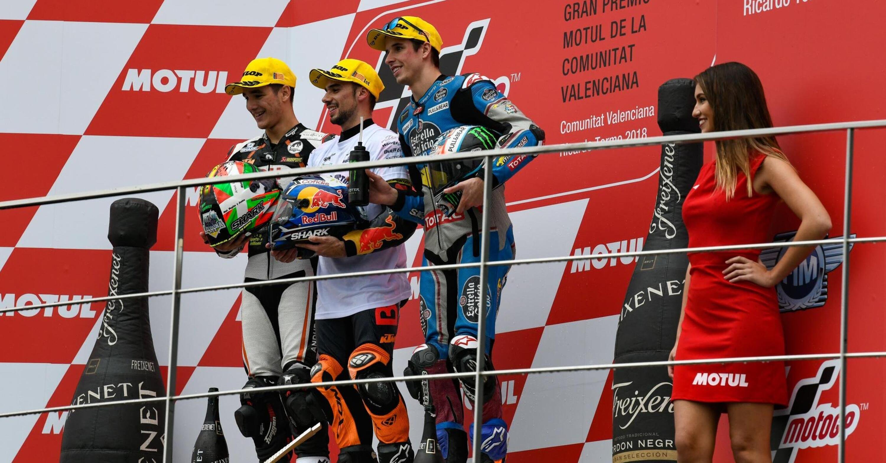 Oliveira e &Ouml;nc&uuml; vincono in Moto2 e Moto3 a Valencia