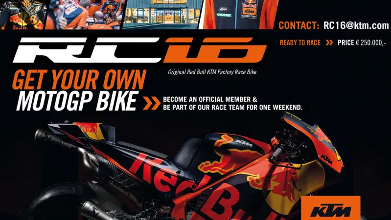 KTM: le RC16 MotoGP 2018 in vendita per 250.000 euro