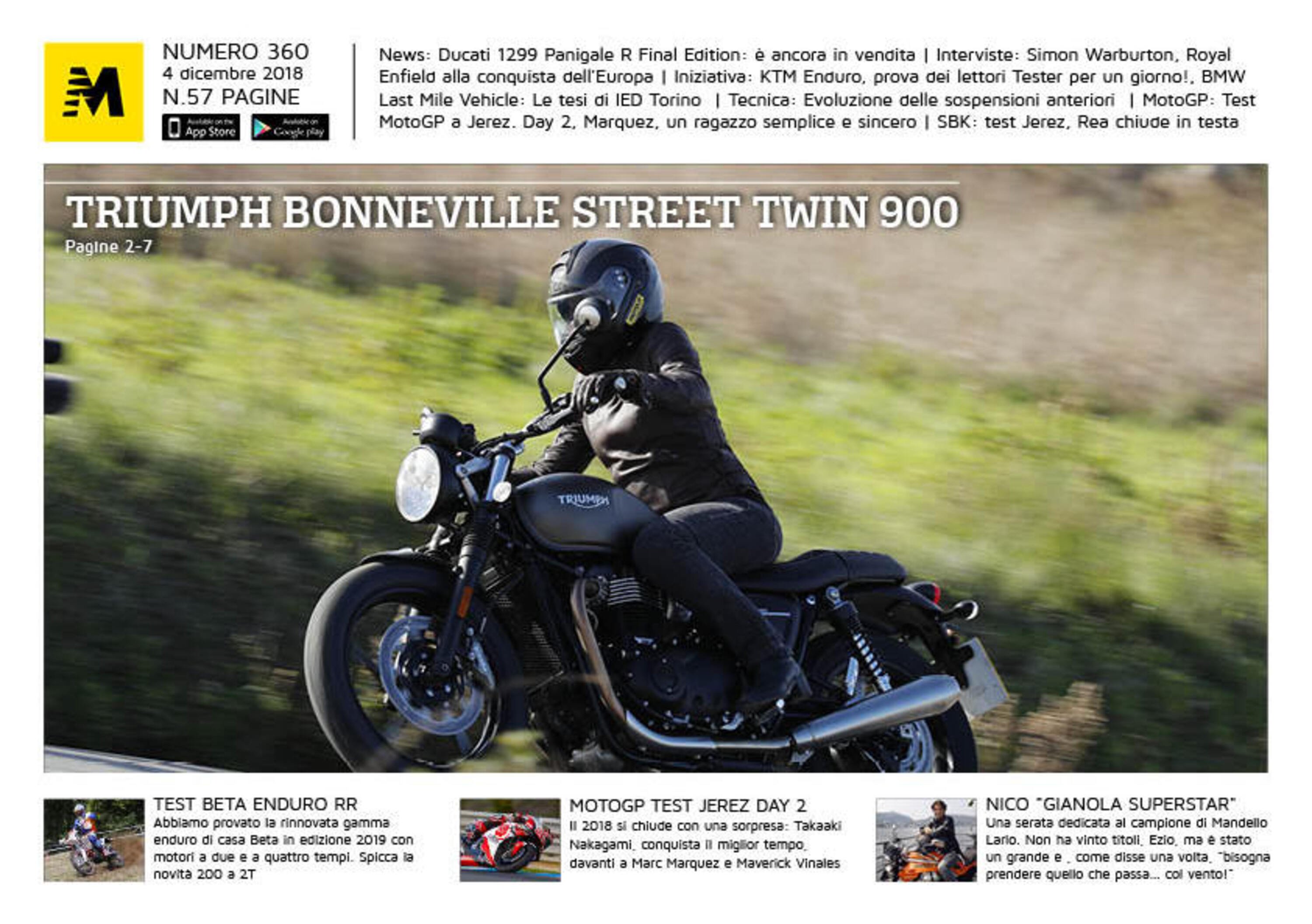 Magazine n&deg; 360, scarica e leggi il meglio di Moto.it 