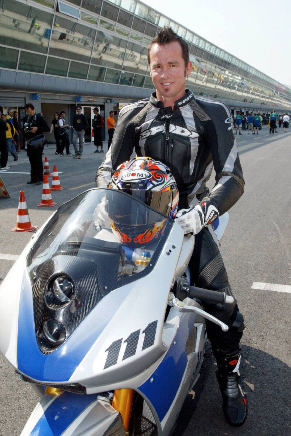 Aaron Slight in sella alla Mondial Piega in occasione del Mondiale Superbike a Monza