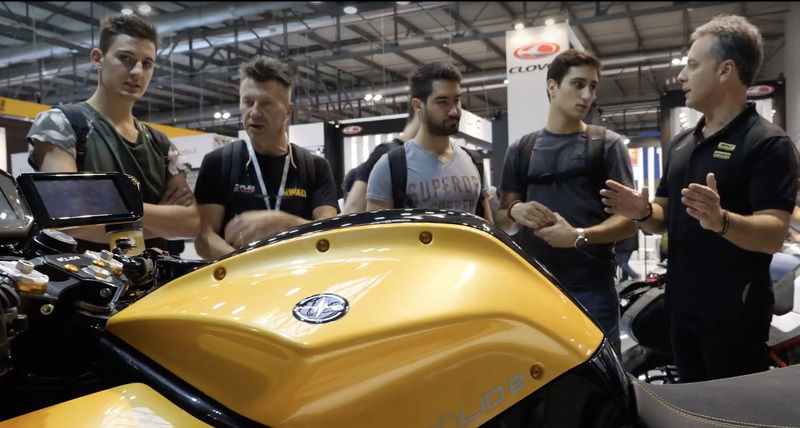 Un momento della visita allo stand Energica con il nostro Francesco Paolillo