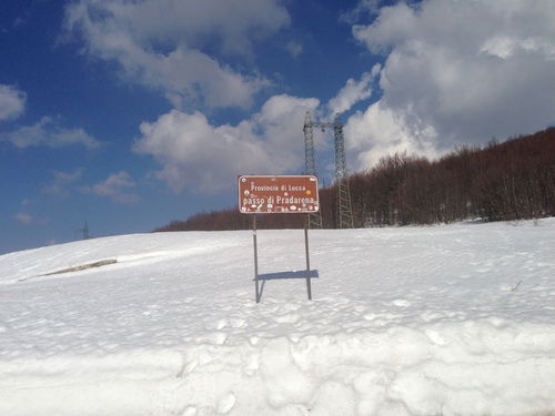 Il passo Pradarena coperto di neve