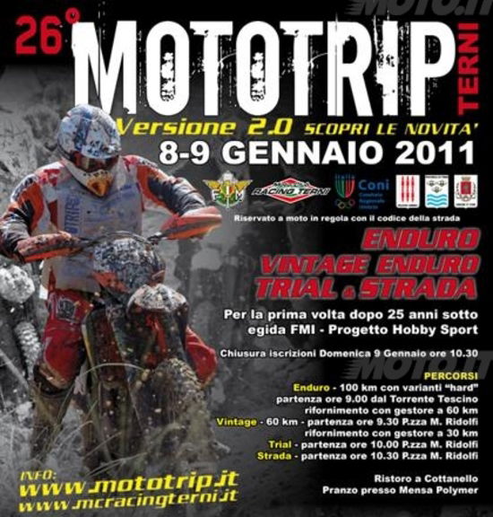 Mototrip, l’8 e il 9 gennaio via alla 26ª edizione 