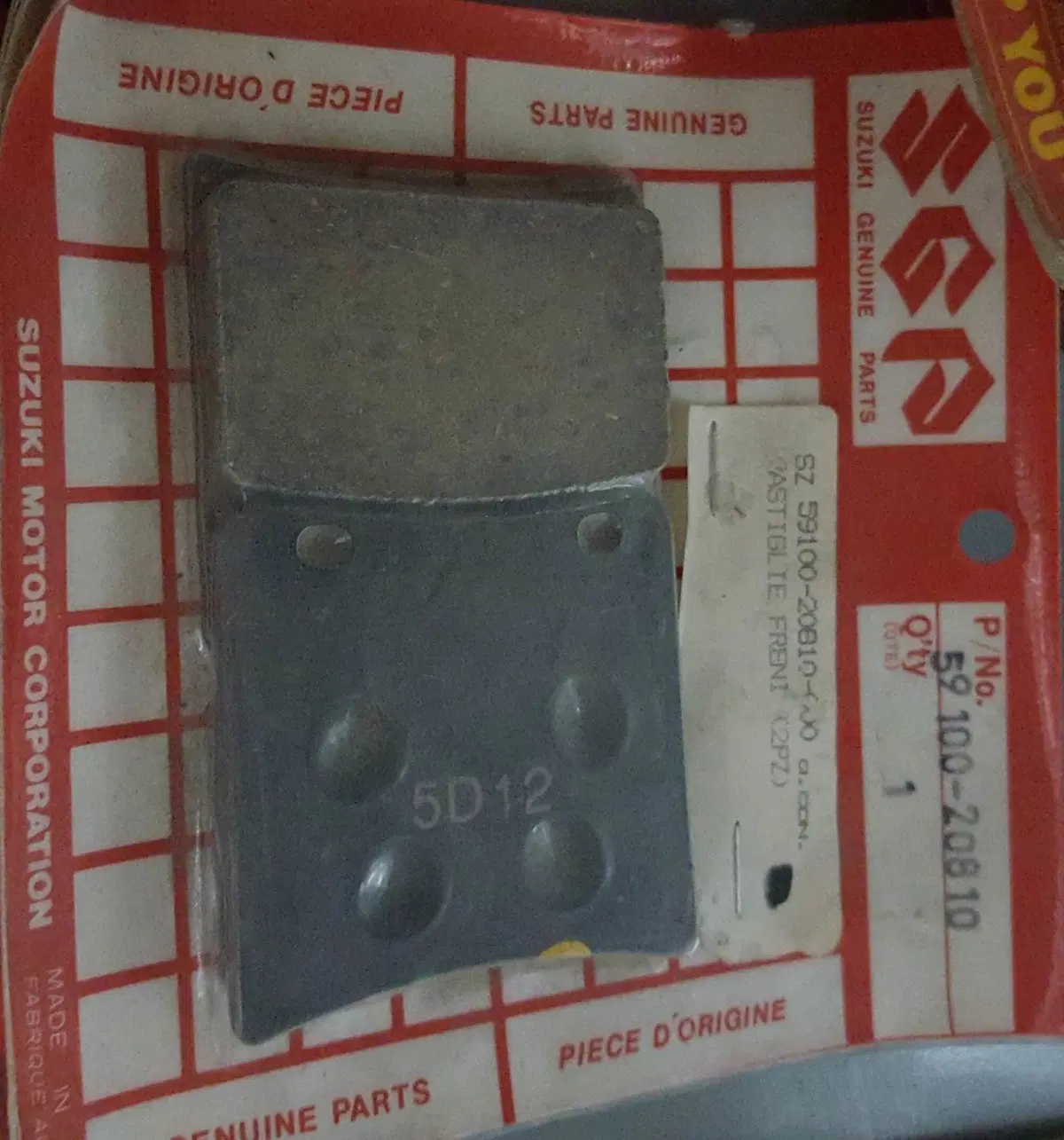 PASTIGLIE FRENI ORIGINALI SUZUKI 59100-20810-000
