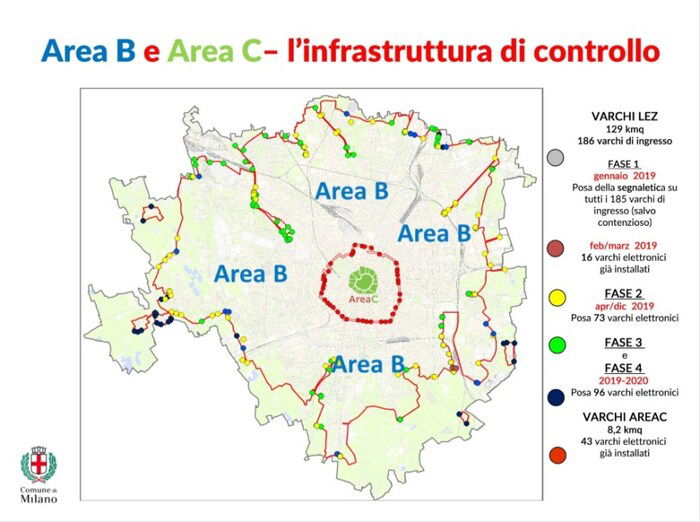 Il territorio coperto dall'Area B