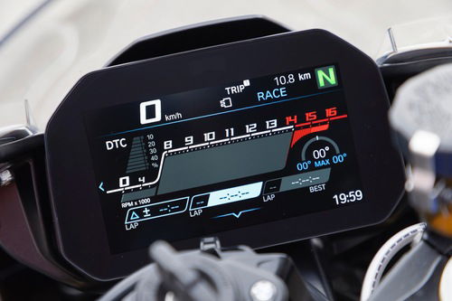 Una delle modalità Core 1/2 sul display della BMW S1000RR 2019