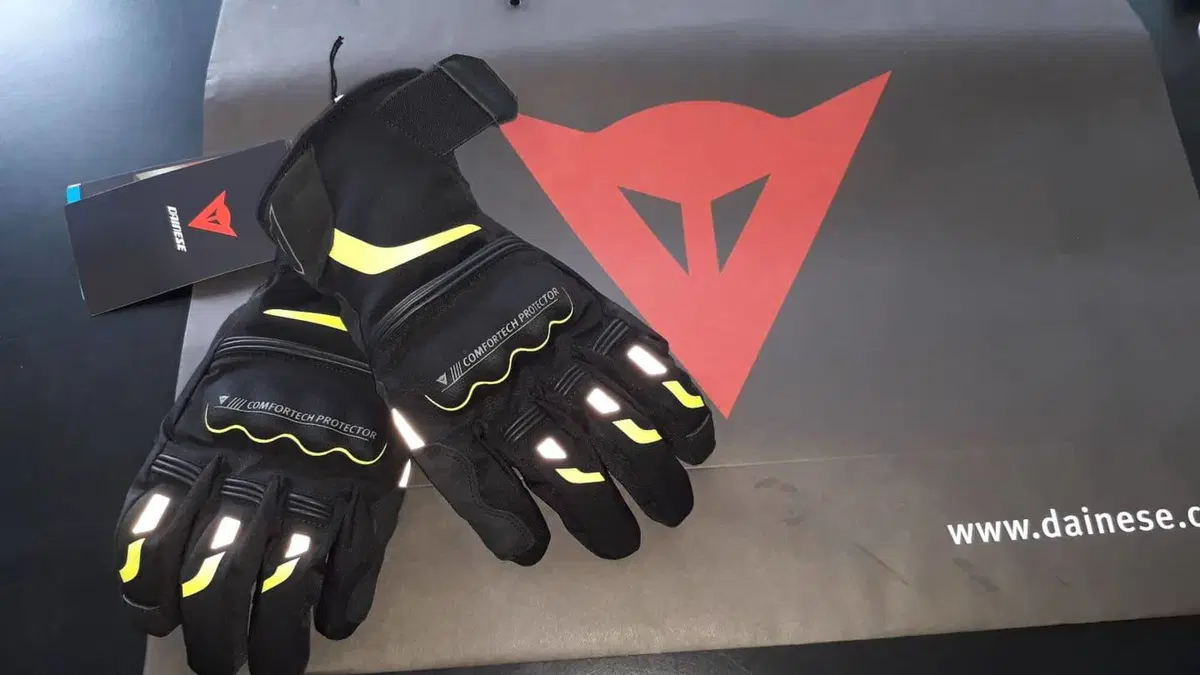 GUANTI TEMPEST D-DRY SHORT UNISEX NERI/GIALLO FLUO Dainese