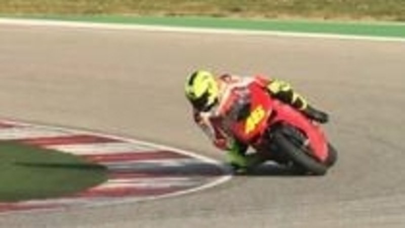 Valentino Rossi a Misano sulla Ducati 1198 Superbike 