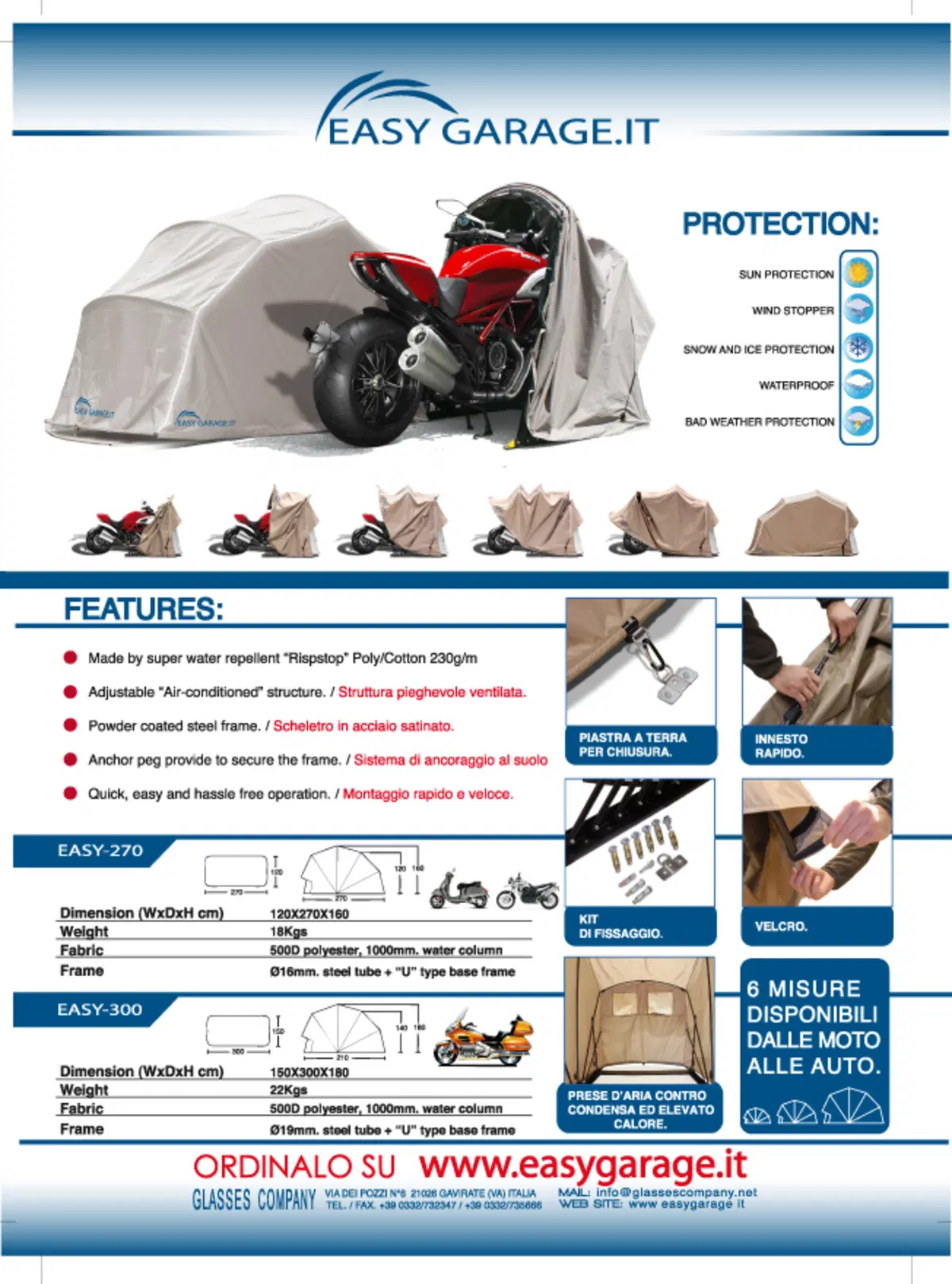 Garage pieghevole per moto Easy Garage