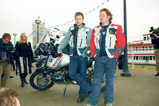 Ewan McGregor e Charlie Boorman nella tappa londinese di Long Way Round