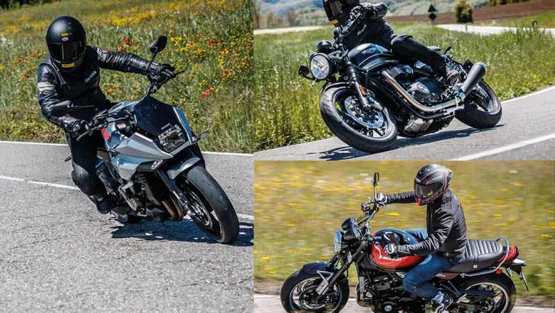 Le replicanti: Kawasaki Z900RS vs Suzuki Katana 1000 vs Triumph Speed Twin