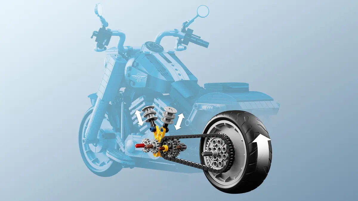 Harley-Davidson Fat Boy. Modello in scala di Lego Creator Expert (6)