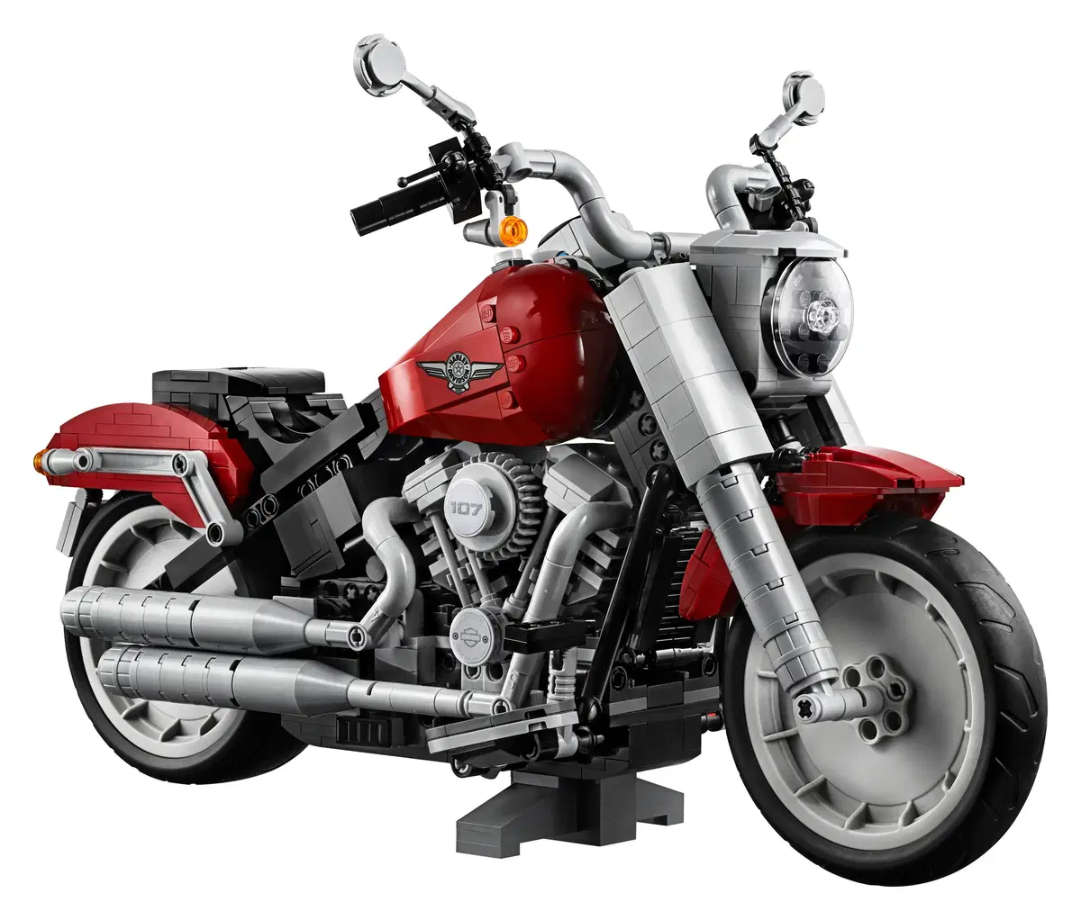 Harley-Davidson Fat Boy. Modello in scala di Lego Creator Expert (3)
