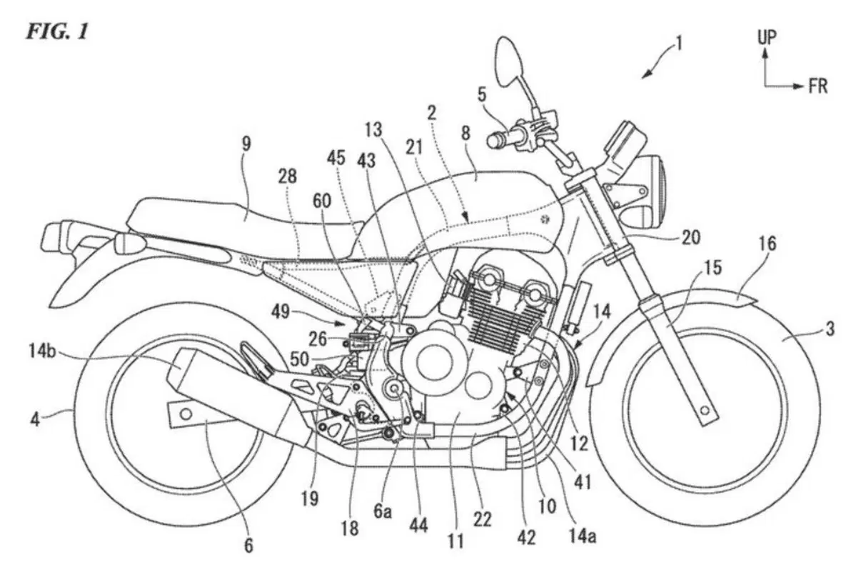 Honda, brevetto di una quattro cilindri raffreddata ad aria: futura CB1100? (4)