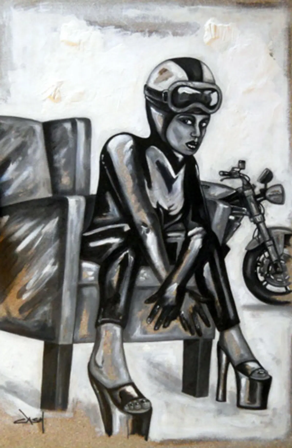 Donne e motori nei quadri di Stefano "Cash" Narra