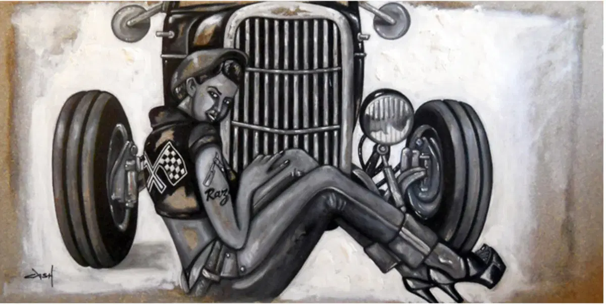 Donne e motori nei quadri di Stefano "Cash" Narra (2)