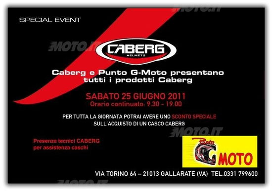 Sabato 25 giugno Caberg Day da Punto G-Moto a Gallarate