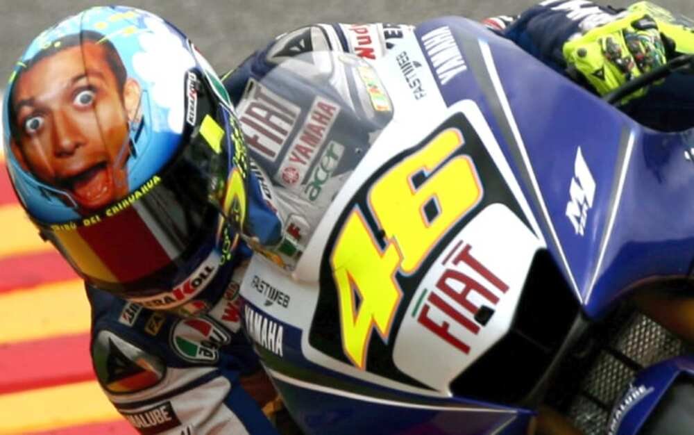 Il casco utilizzato da Rossi al GP del Mugello 2008