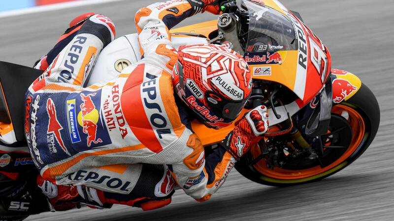 MotoGP 2019 a Brno. Marc Marquez il pi&ugrave; veloce nelle FP3 bagnate