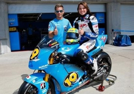 Elena Myers a Indianapolis in sella alla Suzuki di Bautista