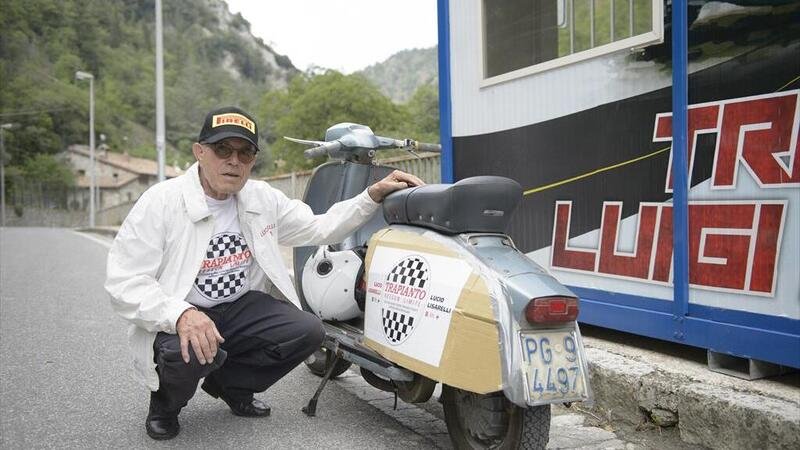 Lucio Lisarelli sulla Lambretta migliora il suo record di guida