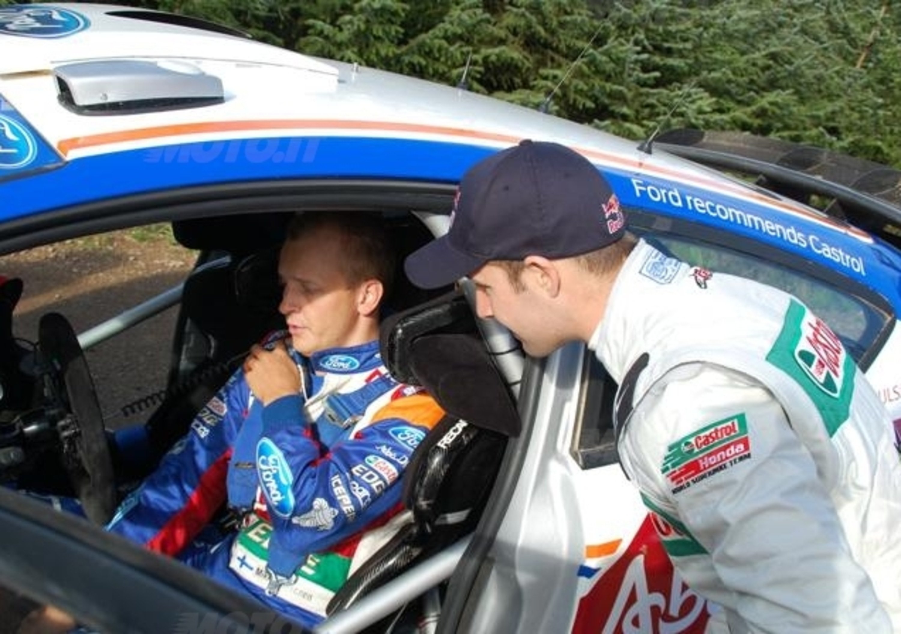 Marco Simoncelli &egrave; tornato a bordo della Fiesta WRC con Mikko Hirvonen