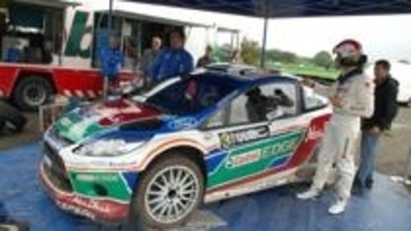 Marco Simoncelli &egrave; tornato a bordo della Fiesta WRC con Mikko Hirvonen