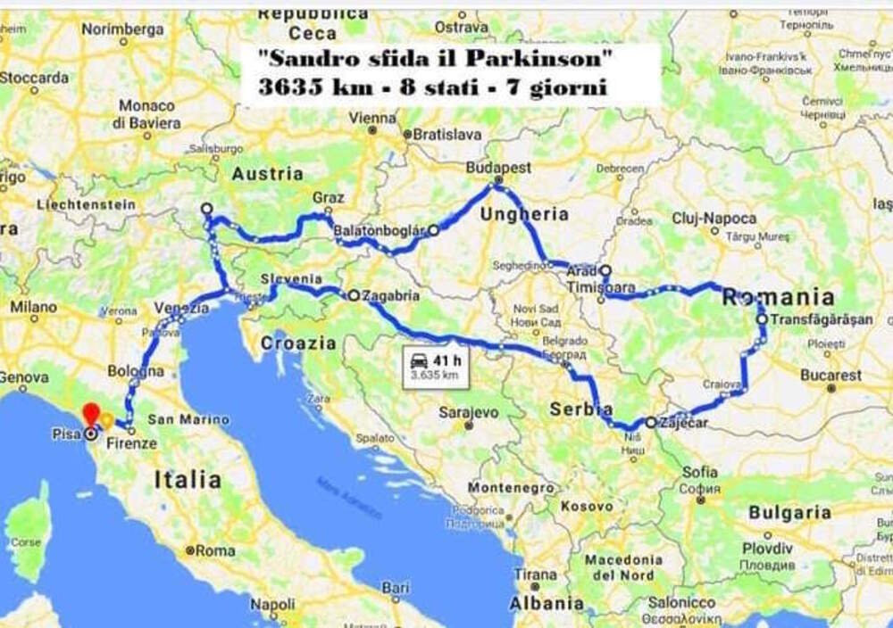 Il percorso da Pisa alla Transfagarasan e ritorno