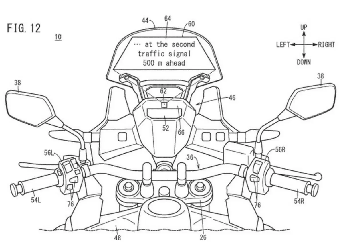 Honda brevetta l'Head Up Display per le moto