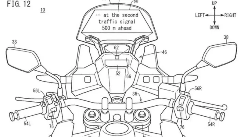 Honda brevetta l'Head Up Display per le moto