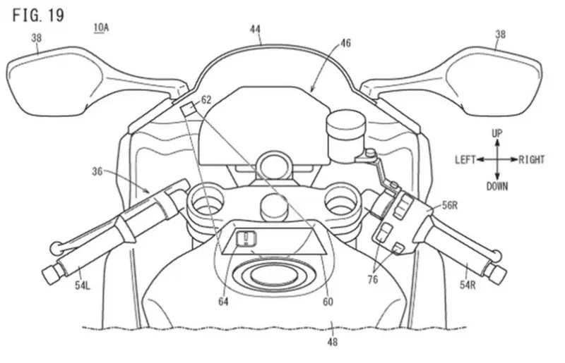 l'Head Up Display proiettato sul serbatoio.