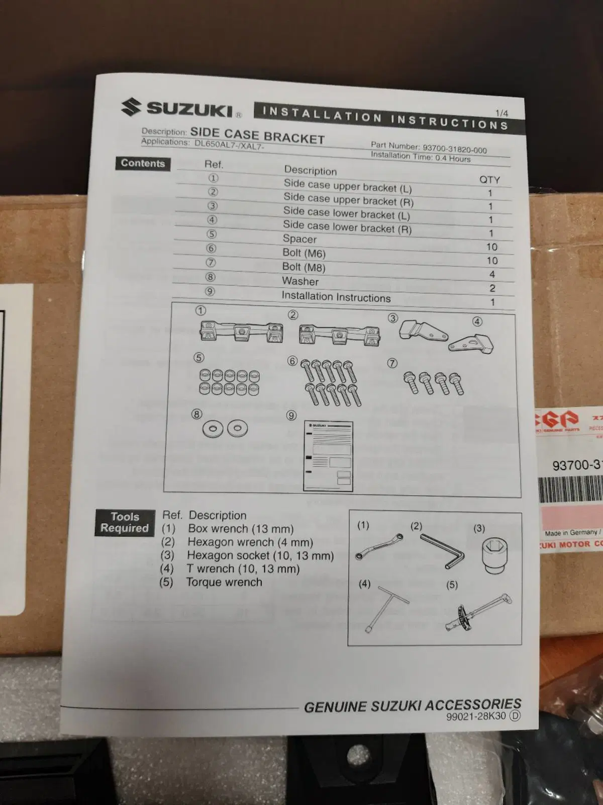 STAFFA PORTA PACCHI LATERALE SUZUKI V STROM DL 650 (3)