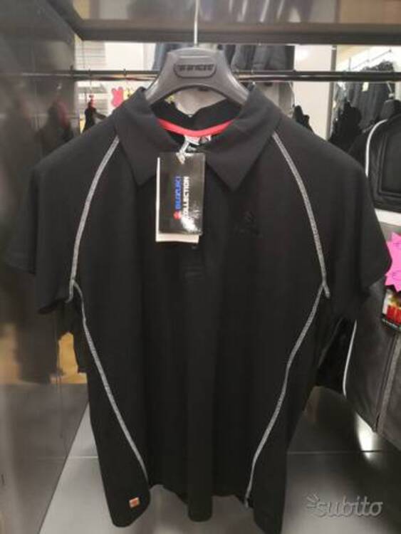 Polo Suzuki nera Dainese