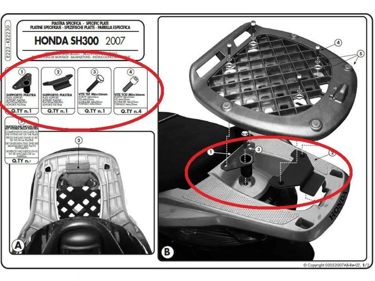 Attacco posteriore per Honda SH 300 07-14 Givi (2)