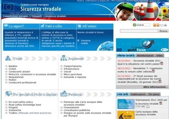 Nuovo sito Internet dell'Unione Europea per la sicurezza stradale