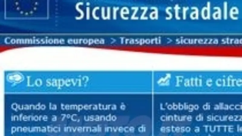 Nuovo sito Internet dell'Unione Europea per la sicurezza stradale