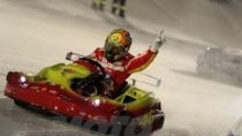 Rossi batte Alonso e Massa sul kart a Madonna di Campiglio