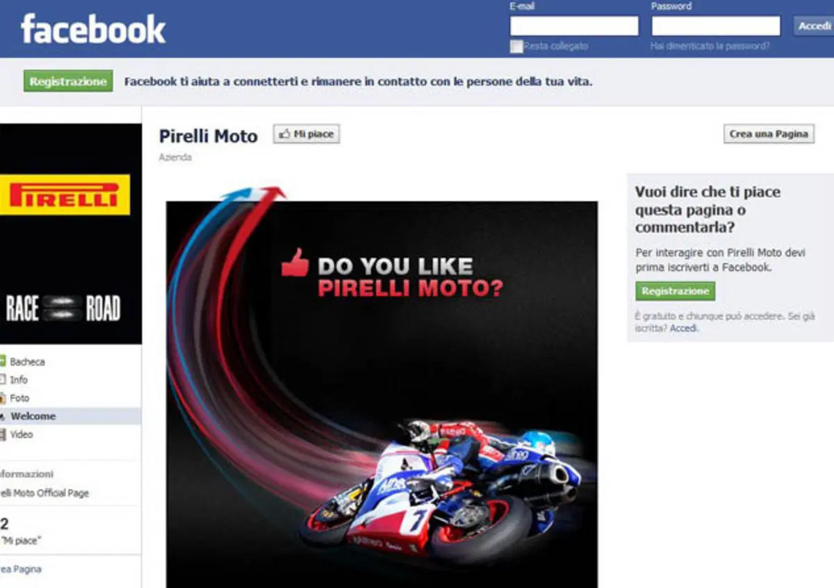 Pirelli Moto, dalla strada a Facebook