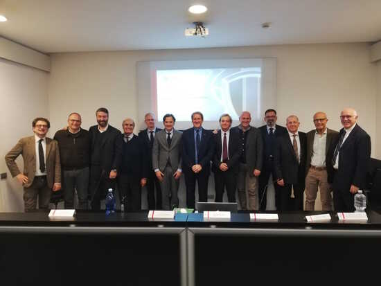 Relatori e rappresentanti degli autodromi italiani intervenuti alla presentazione dei risultati della campagna di monitoraggio acustico della FMI