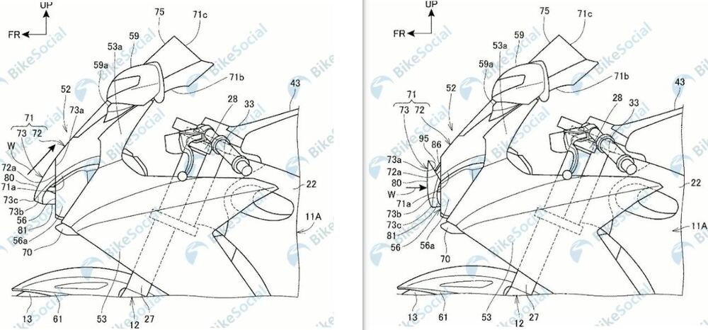 I disegni del brevetto depositato da Honda a inizio dicembre
