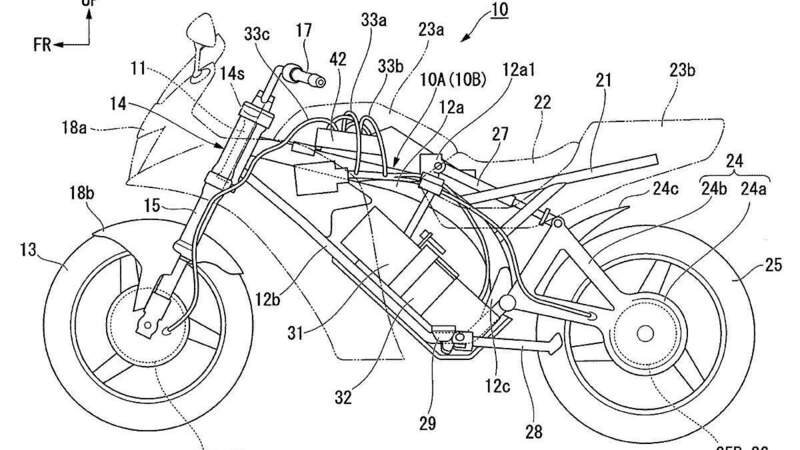 Honda deposita i brevetti per una moto elettrica sportiva