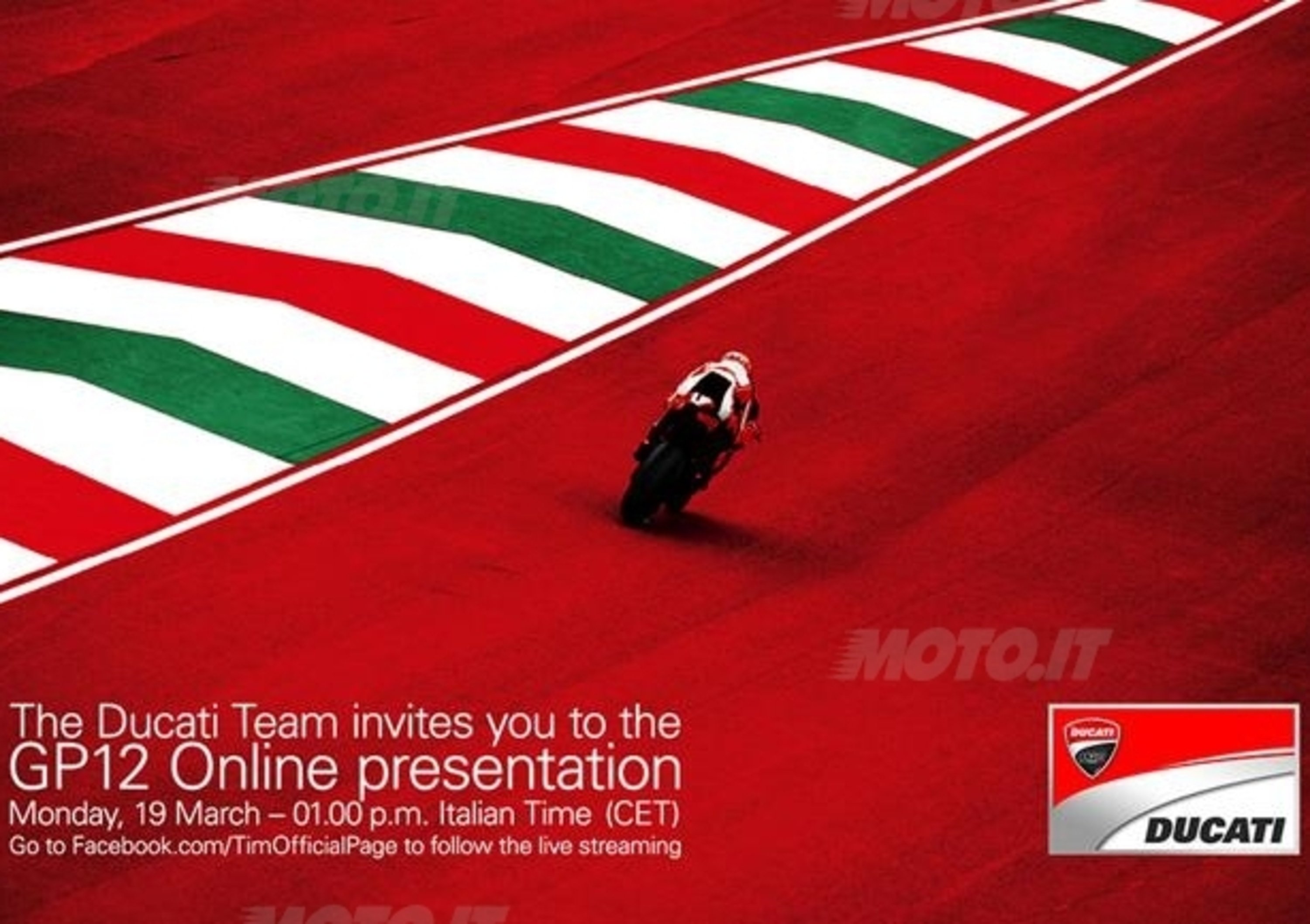 Il Team Ducati presenter&agrave; la Desmosedici GP12 online