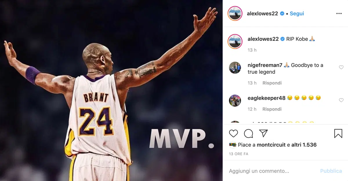 Kobe Bryant, il cordoglio dei piloti (2)