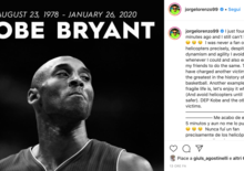 Kobe Bryant, il cordoglio dei piloti