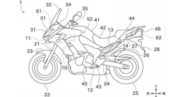 il precedente brevetto Kawasaki che mostra la presenza di radar anteriori e posteriori